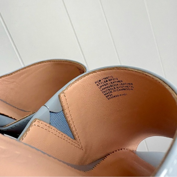 NEW J. Crew 1997 Mules in Patent Leather Icy Blue Heels Slides Sandals Size 10 - Picture 7 of 9